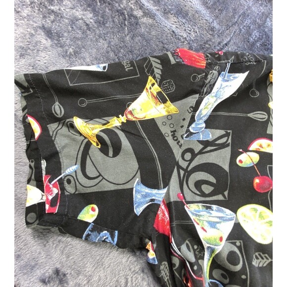 Vintage Paradise Found Hawaiian Shirt Mens L Cocktails Martini Button Up Casual - Picture 3 of 9